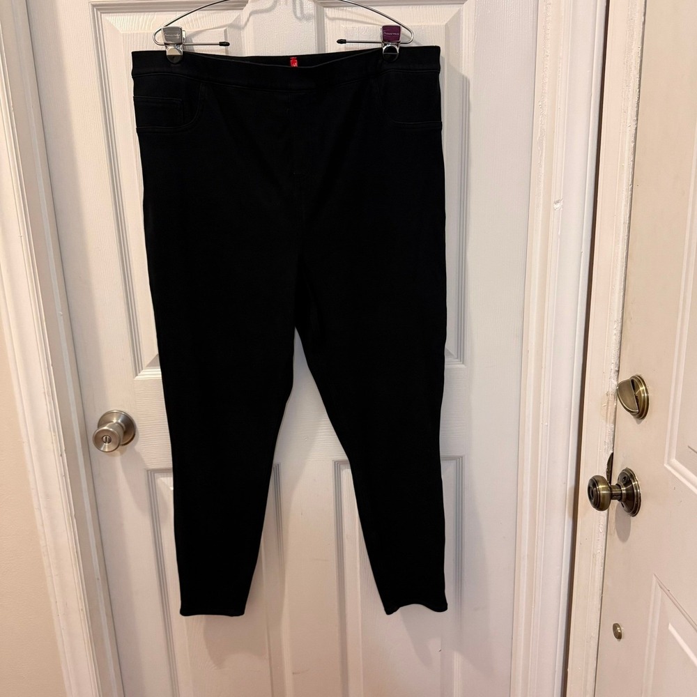 SPANX Denim Jeggings 3X Pull‎ On Jeggings Black Plus Size Stretch Shapewear